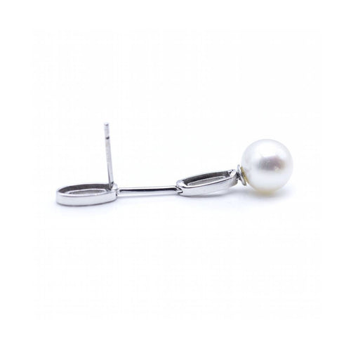 Boucles d'oreilles Boucles d’oreilles - Pendants en or blanc, perles et diamants 58 Facettes UKN102863LF