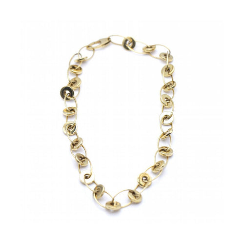 Collier Collier de créateur italien à anneaux en or jaune 18K 58 Facettes UKN102865LF