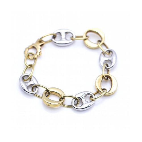 Bracelet Pulsera calabrote - Bracelet en or jaune et or blanc 18 kt 58 Facettes UKN102869LF