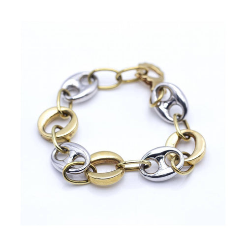 Bracelet Pulsera calabrote - Bracelet en or jaune et or blanc 18 kt 58 Facettes UKN102869LF