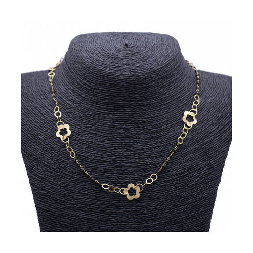 Collier Collier - Motif floral en or jaune 18K et spinelles noires 58 Facettes UKN102870LF