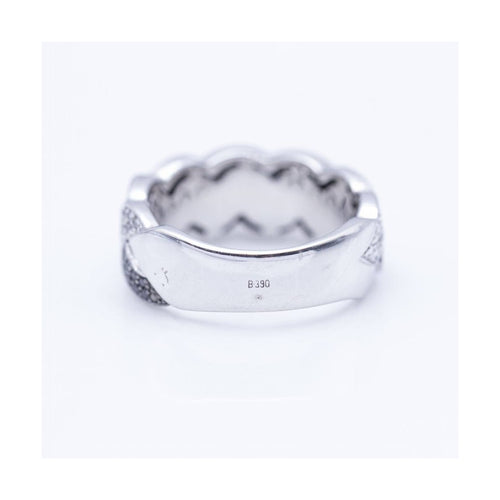 Bague Bague tressée - or blanc 18K et diamants blancs et noirs 58 Facettes UKN102884LF