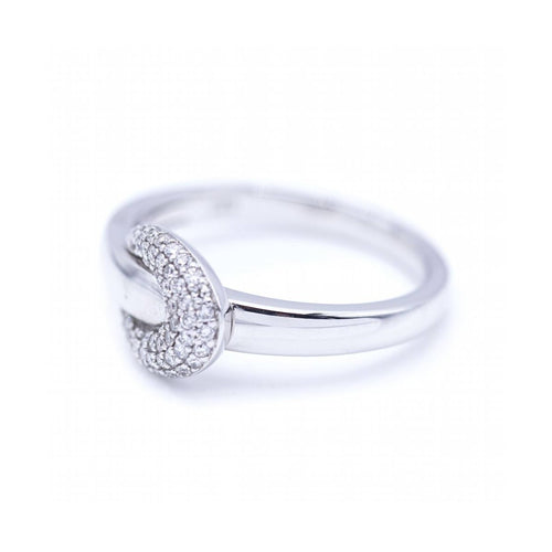 Bague Bague boucle - Bague en or blanc 18 kt et diamants 58 Facettes UKN102885LF