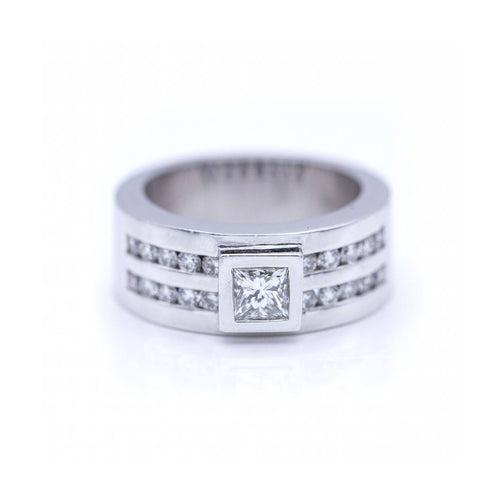 Bague Bague - Or blanc 18K et diamants 1,18 ct 58 Facettes UKN102887LF