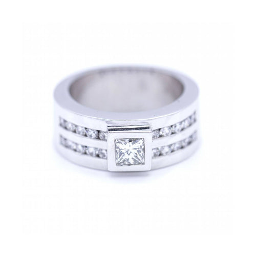 Bague Bague - Or blanc 18K et diamants 1,18 ct 58 Facettes UKN102887LF