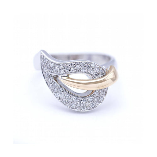 Bague HOJA - Bague bicolore en or 18 kt et diamants 58 Facettes UKN102888LF