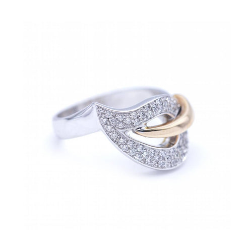 Bague HOJA - Bague bicolore en or 18 kt et diamants 58 Facettes UKN102888LF