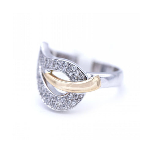 Bague HOJA - Bague bicolore en or 18 kt et diamants 58 Facettes UKN102888LF