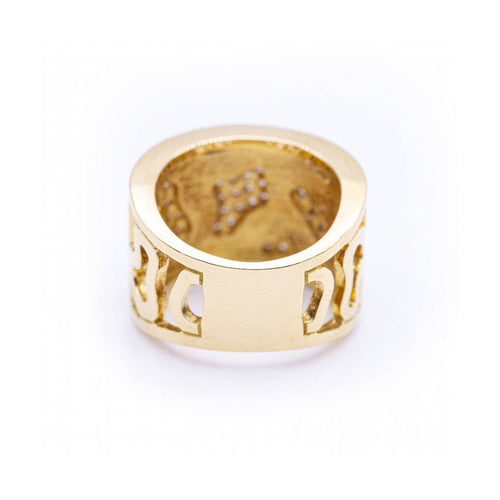 Bague FIREMOON - Bague en or jaune 18 ct, émail et diamants 58 Facettes UKN102892AS