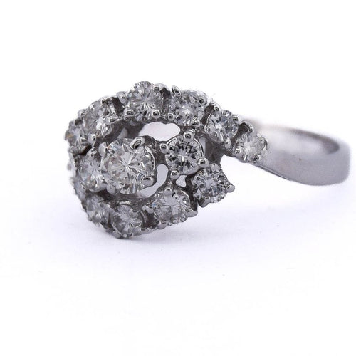 Bague 54 Bague en or blanc 18 KT avec diamants 1,70 ct 58 Facettes AN574 '(0099)