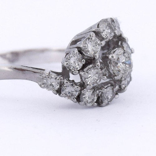 Bague 54 Bague en or blanc 18 KT avec diamants 1,70 ct 58 Facettes AN574 '(0099)