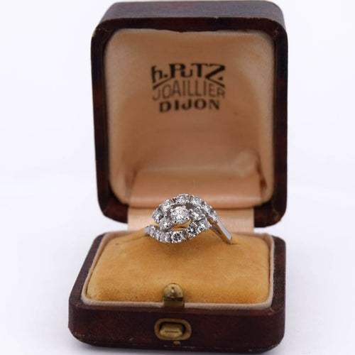 Bague 54 Bague en or blanc 18 KT avec diamants 1,70 ct 58 Facettes AN574 '(0099)