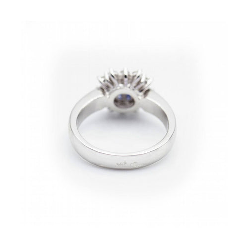 Bague MONACO - Bague en or blanc 18 kt avec diamants et saphirs 58 Facettes UKN102896AS