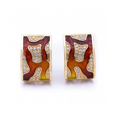 Boucles d'oreilles FIREMOON - Boucles d’oreilles en or jaune 18 kt et diamants 58 Facettes UKN102897AS