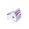 Bague Bague unisexe carrée en or blanc 18 kt avec diamants et rubis 58 Facettes UKN102917EJ