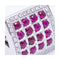 Bague Bague unisexe carrée en or blanc 18 kt avec diamants et rubis 58 Facettes UKN102917EJ