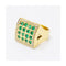 Bague Bague - Carrée en or jaune 18 kt, diamants et émeraudes 58 Facettes UKN102918EJ