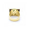 Bague Bague - Carrée en or jaune 18 kt, diamants et émeraudes 58 Facettes UKN102918EJ