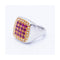 Bague Bague unisexe carrée en or jaune 18 kt avec diamants et rubis 58 Facettes UKN102920EJ