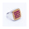 Bague Bague unisexe carrée en or jaune 18 kt avec diamants et rubis 58 Facettes UKN102920EJ