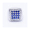 Bague Bague - Motif carré en or blanc 18 kt, diamants et saphirs 58 Facettes UKN102921EJ