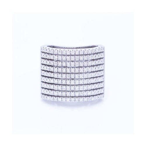 Bague Bague - Pavage de diamants en or blanc 18 kt 58 Facettes UKN102922EJ