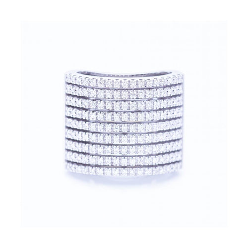 Bague Bague - Pavage de diamants en or blanc 18 kt 58 Facettes UKN102922EJ