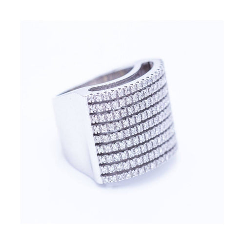 Bague Bague - Pavage de diamants en or blanc 18 kt 58 Facettes UKN102922EJ