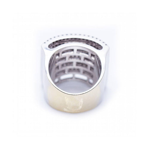 Bague Bague - Pavage de diamants en or blanc 18 kt 58 Facettes UKN102922EJ