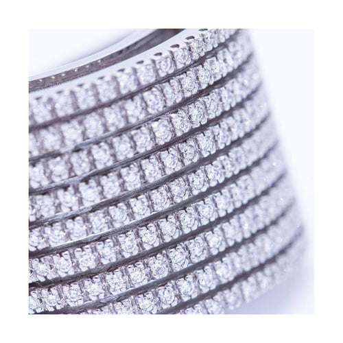 Bague Bague - Pavage de diamants en or blanc 18 kt 58 Facettes UKN102922EJ