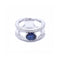 Bague Bague - Diamants et saphir de Myanmar en or blanc 18 ct 58 Facettes UKN102924EJ