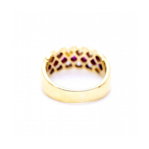 Bague Bague ROMBO - Bague en or blanc 18 kt avec rubis et diamants 58 Facettes UKN102931EJ
