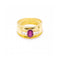 Bague Bague - Rubis ovale et diamants taille brillant en or jaune 18 kt 58 Facettes UKN102932EJ