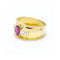 Bague Bague - Rubis ovale et diamants taille brillant en or jaune 18 kt 58 Facettes UKN102932EJ