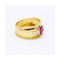 Bague Bague - Rubis ovale et diamants taille brillant en or jaune 18 kt 58 Facettes UKN102932EJ