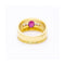 Bague Bague - Rubis ovale et diamants taille brillant en or jaune 18 kt 58 Facettes UKN102932EJ