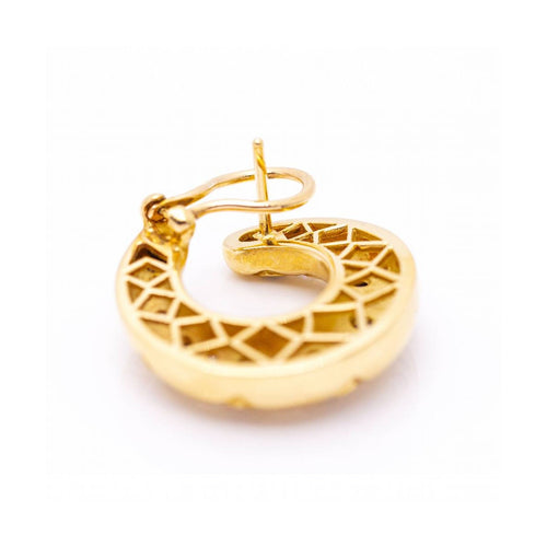 Boucles d'oreilles Medialuna - Boucles d’oreilles en or jaune 18 kt, saphirs et diamants 58 Facettes UKN102935EJ