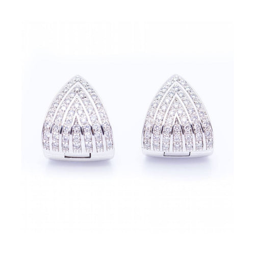 Boucles d'oreilles Triangle - Boucles d’oreilles en or blanc 18 ct et diamants 58 Facettes UKN102939EJ