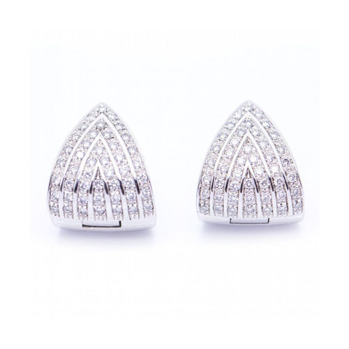 Boucles d'oreilles Triangle - Boucles d’oreilles en or blanc 18 ct et diamants 58 Facettes UKN102939EJ