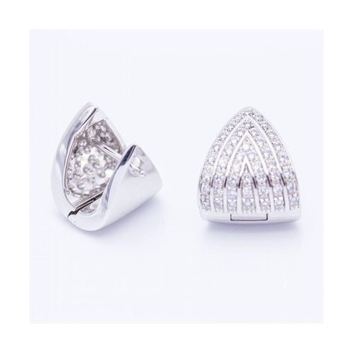 Boucles d'oreilles Triangle - Boucles d’oreilles en or blanc 18 ct et diamants 58 Facettes UKN102939EJ