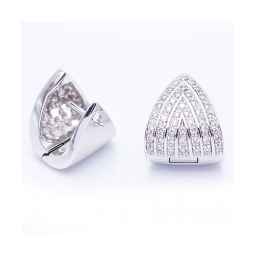 Boucles d'oreilles Triangle - Boucles d’oreilles en or blanc 18 ct et diamants 58 Facettes UKN102939EJ