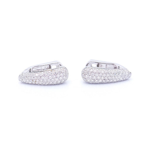 Boucles d'oreilles Boucles d’oreilles - Pavé de diamants en or blanc 18 kt 58 Facettes UKN102941EJ