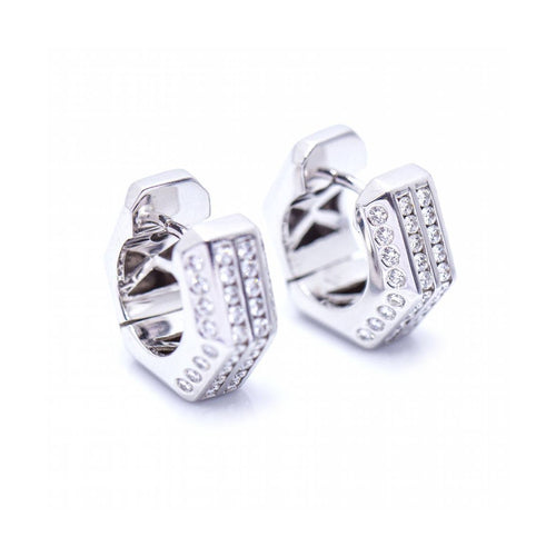 Boucles d'oreilles HEXAGON - Boucles d’oreilles en or blanc 18 ct et diamants 58 Facettes UKN102942EJ