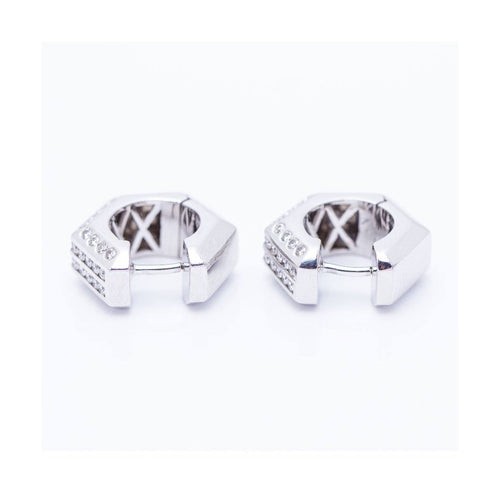 Boucles d'oreilles HEXAGON - Boucles d’oreilles en or blanc 18 ct et diamants 58 Facettes UKN102942EJ