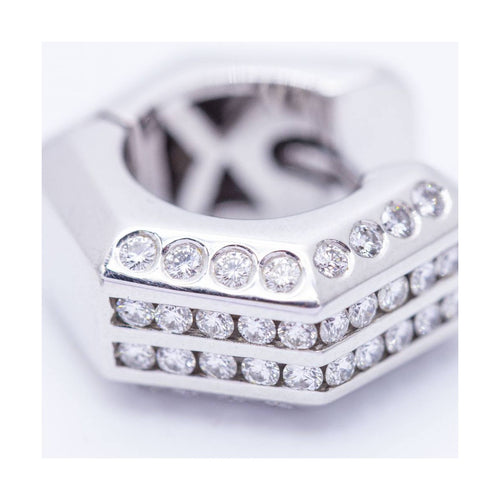 Boucles d'oreilles HEXAGON - Boucles d’oreilles en or blanc 18 ct et diamants 58 Facettes UKN102942EJ