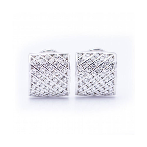 Boucles d'oreilles Boucles d’oreilles - Or blanc 18 ct et diamants taille brillant 58 Facettes UKN102944EJ