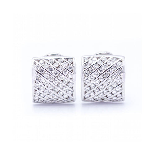 Boucles d'oreilles Boucles d’oreilles - Or blanc 18 ct et diamants taille brillant 58 Facettes UKN102944EJ