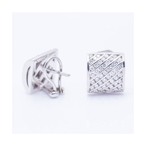 Boucles d'oreilles Boucles d’oreilles - Or blanc 18 ct et diamants taille brillant 58 Facettes UKN102944EJ