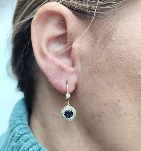 Boucles d'oreilles Boucles d’oreilles pendantes vintage - Or jaune 18 ct, saphirs et diamants 58 Facettes OR209 '(05519)