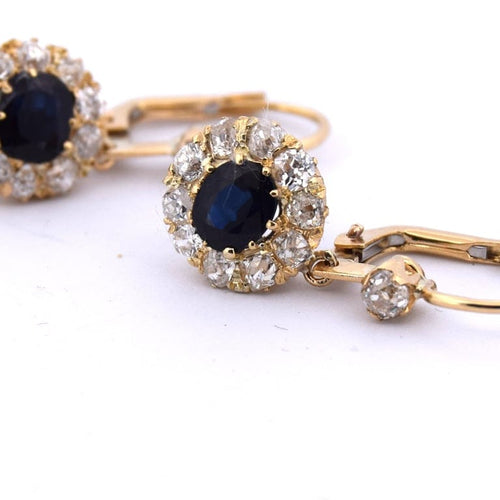 Boucles d'oreilles Boucles d’oreilles pendantes vintage - Or jaune 18 ct, saphirs et diamants 58 Facettes OR209 '(05519)
